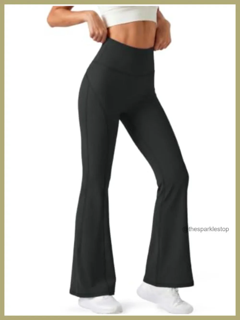 Womens Flare Leggings High Waisted Bell Bottom Yoga Pants with Pocket Buttery
